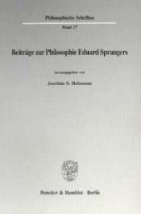 cover of the book Beiträge zur Philosophie Eduard Sprangers