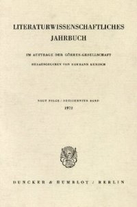 cover of the book Literaturwissenschaftliches Jahrbuch: 13. Band (1972)