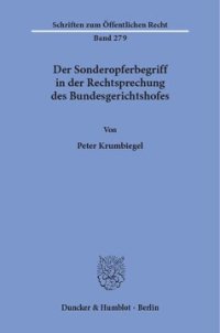 cover of the book Der Sonderopferbegriff in der Rechtsprechung des Bundesgerichtshofes