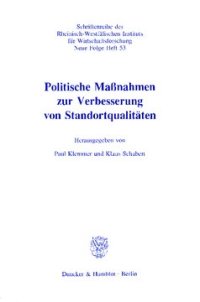 cover of the book Politische Maßnahmen zur Verbesserung von Standortqualitäten