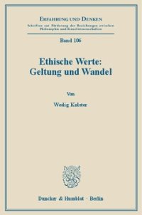 cover of the book Ethische Werte: Geltung und Wandel