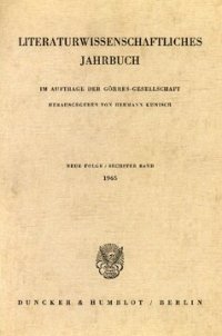 cover of the book Literaturwissenschaftliches Jahrbuch: 6. Band (1965)