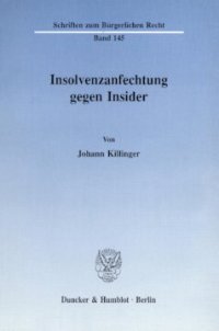 cover of the book Insolvenzanfechtung gegen Insider