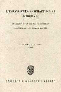 cover of the book Literaturwissenschaftliches Jahrbuch: 11. Band (1970)