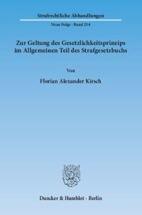 cover of the book Zur Geltung des Gesetzlichkeitsprinzips im Allgemeinen Teil des Strafgesetzbuchs