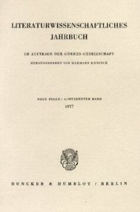 cover of the book Literaturwissenschaftliches Jahrbuch: 18. Band (1977)