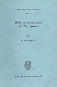 cover of the book Eventualverhältnisse im Zivilprozeß