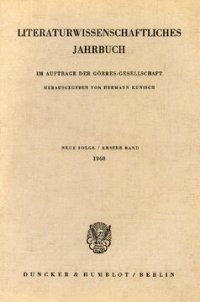 cover of the book Literaturwissenschaftliches Jahrbuch: 1. Band (1960)