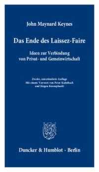 cover of the book Das Ende des Laissez-Faire: Ideen zur Verbindung von Privat- und Gemeinwirtschaft