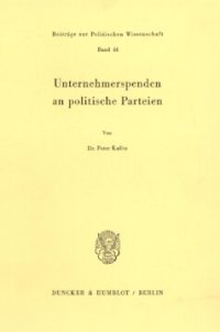 cover of the book Unternehmerspenden an politische Parteien