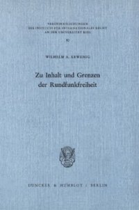 cover of the book Zu Inhalt und Grenzen der Rundfunkfreiheit