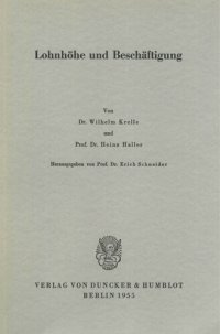 cover of the book Lohnhöhe und Beschäftigung