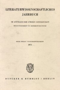 cover of the book Literaturwissenschaftliches Jahrbuch: 15. Band (1974)