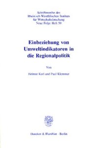 cover of the book Einbeziehung von Umweltindikatoren in die Regionalpolitik