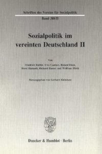 cover of the book Sozialpolitik im vereinten Deutschland II