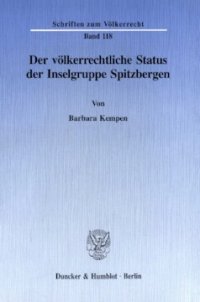 cover of the book Der völkerrechtliche Status der Inselgruppe Spitzbergen