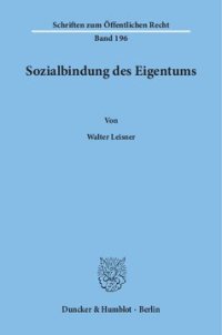 cover of the book Sozialbindung des Eigentums