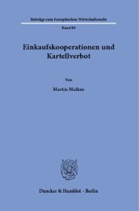 cover of the book Einkaufskooperationen und Kartellverbot