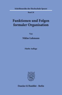 cover of the book Funktionen und Folgen formaler Organisation: Mit einem Epilog 1994