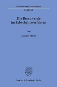 cover of the book Die Beschwerde im Erbscheinsverfahren