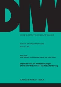 cover of the book Expertise über die Anstoßwirkungen öffentlicher Mittel in der Städtebauförderung