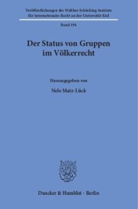 cover of the book Der Status von Gruppen im Völkerrecht