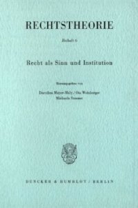 cover of the book Recht als Sinn und Institution