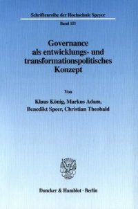 cover of the book Governance als entwicklungs- und transformationspolitisches Konzept