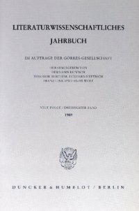 cover of the book Literaturwissenschaftliches Jahrbuch: 30. Band (1989)