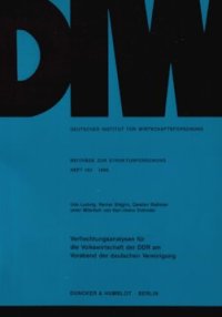 cover of the book Verflechtungsanalysen für die Volkswirtschaft der DDR am Vorabend der deutschen Vereinigung