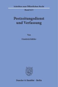 cover of the book Postzeitungsdienst und Verfassung