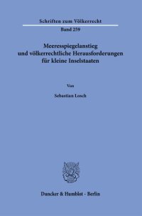 cover of the book Meeresspiegelanstieg und völkerrechtliche Herausforderungen für kleine Inselstaaten