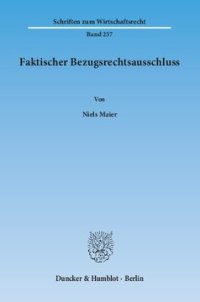 cover of the book Faktischer Bezugsrechtsausschluss