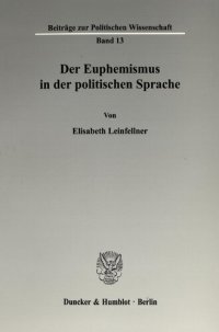 cover of the book Der Euphemismus in der politischen Sprache