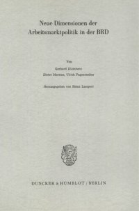 cover of the book Neue Dimensionen der Arbeitsmarktpolitik in der BRD