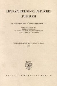 cover of the book Literaturwissenschaftliches Jahrbuch: 28. Band (1987)