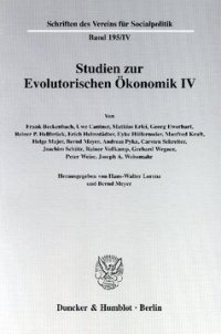 cover of the book Studien zur Evolutorischen Ökonomik IV: Evolutorische Makroökonomik, Nachhaltigkeit und Institutionenökonomik