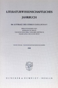 cover of the book Literaturwissenschaftliches Jahrbuch: 29. Band (1988)