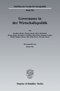 cover of the book Governance in der Wirtschaftspolitik