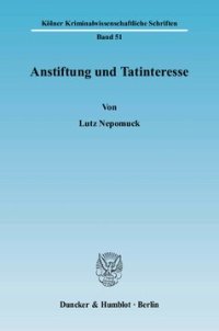 cover of the book Anstiftung und Tatinteresse