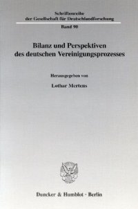 cover of the book Bilanz und Perspektiven des deutschen Vereinigungsprozesses