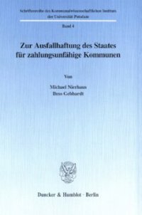 cover of the book Zur Ausfallhaftung des Staates für zahlungsunfähige Kommunen