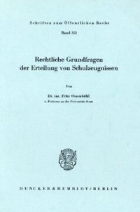 cover of the book Rechtliche Grundfragen der Erteilung von Schulzeugnissen