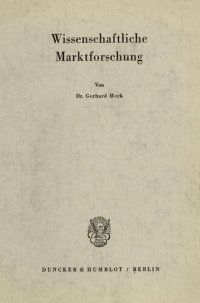 cover of the book Wissenschaftliche Marktforschung