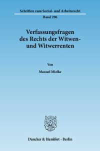 cover of the book Verfassungsfragen des Rechts der Witwen- und Witwerrenten