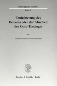 cover of the book Ernüchterung des Denkens oder der Abschied der Onto-Theologie