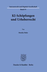 cover of the book KI-Schöpfungen und Urheberrecht