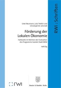 cover of the book Förderung der Lokalen Ökonomie: Fallstudie im Rahmen der Evaluation des Programms Soziale Stadt NRW