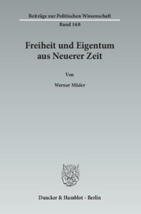 cover of the book Freiheit und Eigentum aus Neuerer Zeit