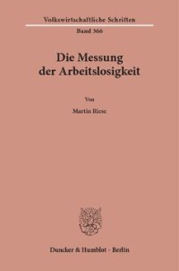 cover of the book Die Messung der Arbeitslosigkeit